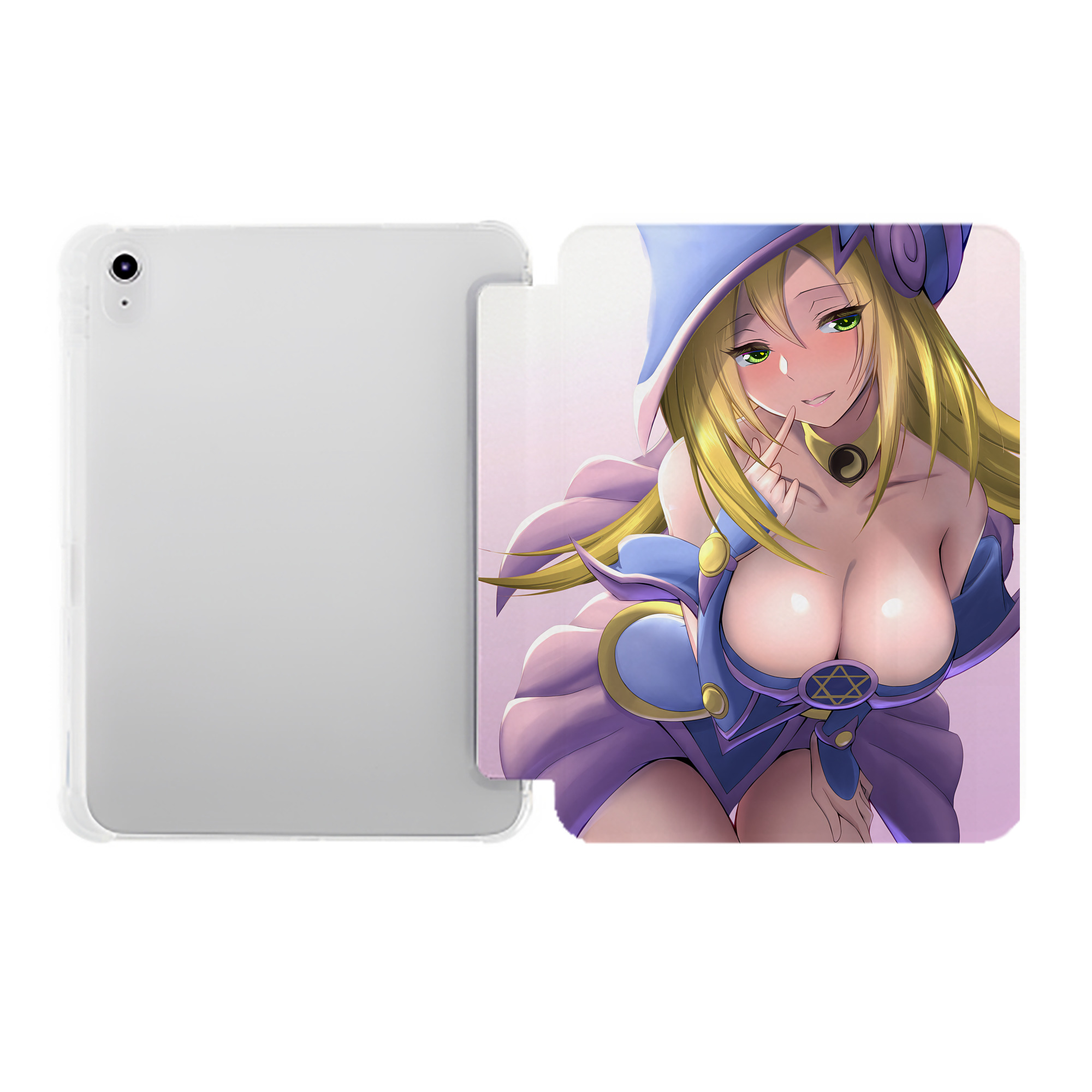 （画像用） 遊☆戯☆王 Yu-Gi-Oh! IPad ケース ペン収納付き 三つ折りスタンド PUレザー×シリコン 対応機種9.5/10.5/10.9インチ